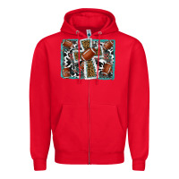 Red football cross aztec leopard background Zipper Hoodie - RanaPortraitStore