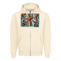 Sandshell football cross aztec leopard background Zipper Hoodie - RanaPortraitStore