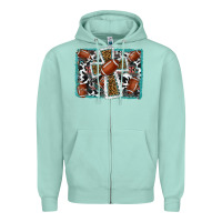 Seafoam football cross aztec leopard background Zipper Hoodie - RanaPortraitStore