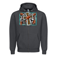 Smoke football cross aztec leopard background Zipper Hoodie - RanaPortraitStore