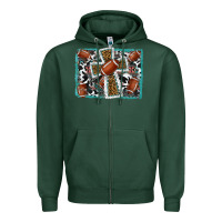 Sports Green football cross aztec leopard background Zipper Hoodie - RanaPortraitStore