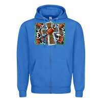 True Royal football cross aztec leopard background Zipper Hoodie - RanaPortraitStore