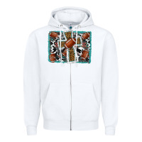 White football cross aztec leopard background Zipper Hoodie - RanaPortraitStore