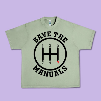 Save The Manuals (black) Urban Heavy Tee Designed By Artisfamous