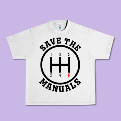 Save The Manuals (black) Urban Heavy Tee Designed By Artisfamous