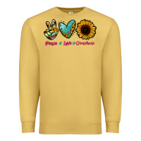 Antique Gold Peace Love Sunshine Premium Sweatshirt - RanaPortraitStore