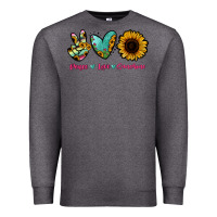 Charcoal Heather Peace Love Sunshine Premium Sweatshirt - RanaPortraitStore