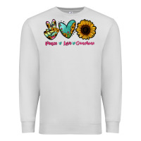 Dove Grey Peace Love Sunshine Premium Sweatshirt - RanaPortraitStore