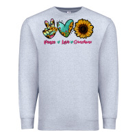 Heather Grey Peace Love Sunshine Premium Sweatshirt - RanaPortraitStore