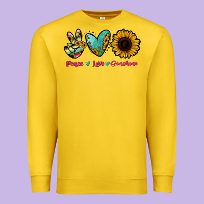Peace Love Sunshine Premium Sweatshirt Designed By Ranaportraitstore