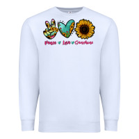 White Peace Love Sunshine Premium Sweatshirt - RanaPortraitStore