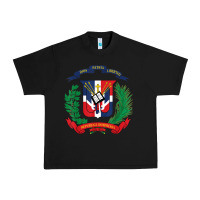 Black dominican republic flag national emblem republica dominicana t shirt Urban Heavy Tee - artisFamous
