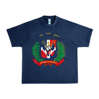 Navy dominican republic flag national emblem republica dominicana t shirt Urban Heavy Tee - artisFamous