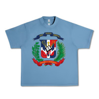 Pebble Blue dominican republic flag national emblem republica dominicana t shirt Urban Heavy Tee - artisFamous