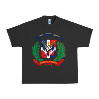 Pigment Black dominican republic flag national emblem republica dominicana t shirt Urban Heavy Tee - artisFamous