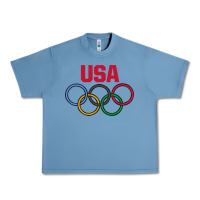 Pebble Blue Olympic Rings Urban Heavy Tee - artisFamous