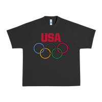 Pigment Black Olympic Rings Urban Heavy Tee - artisFamous