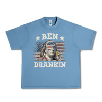 Pebble Blue Ben Drankin 4th of July Patriotic Funny T-Shirt Urban Heavy Tee - artisFamous