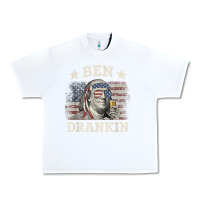 White Ben Drankin 4th of July Patriotic Funny T-Shirt Urban Heavy Tee - artisFamous