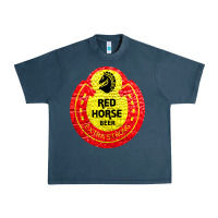 Midnight Navy red horse Urban Heavy Tee - artisFamous