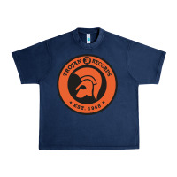 Navy trojann records est 1968 Urban Heavy Tee - artisFamous