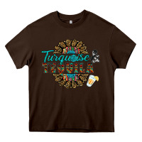 Chocolate Brown turquoise gemstone and taquila Heavy Core Tee - RanaPortraitStore