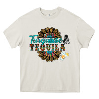 Cream turquoise gemstone and taquila Heavy Core Tee - RanaPortraitStore