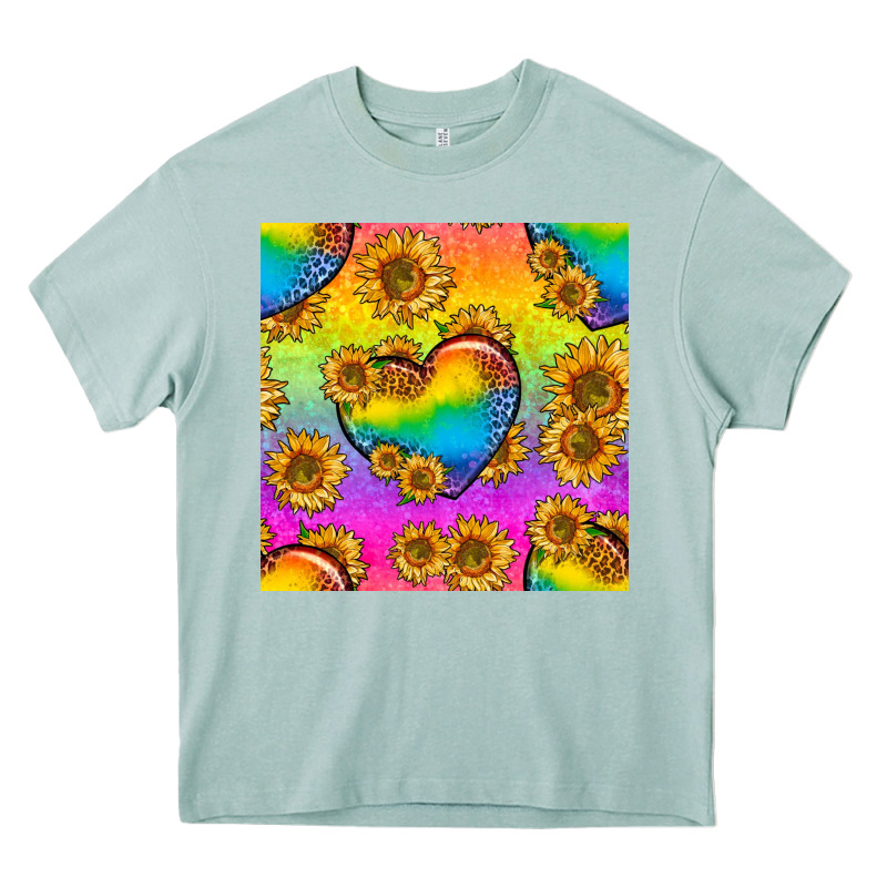 Pride Lgbtq Leopard Hearts And Sunflowers Seamless Heavy Core Tee by BundleAndBundleShop | Teevron