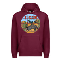 Burgundy i can dig it armadillo Premium Hoodie - BarkalooDesign