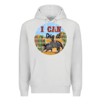 Dove Grey i can dig it armadillo Premium Hoodie - BarkalooDesign