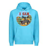 Ocean Blue i can dig it armadillo Premium Hoodie - BarkalooDesign