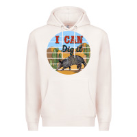 Pale Pink i can dig it armadillo Premium Hoodie - BarkalooDesign