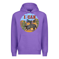 Purple i can dig it armadillo Premium Hoodie - BarkalooDesign