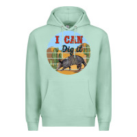 Seafoam i can dig it armadillo Premium Hoodie - BarkalooDesign