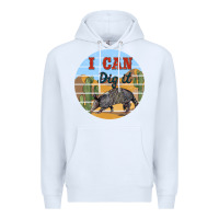 White i can dig it armadillo Premium Hoodie - BarkalooDesign