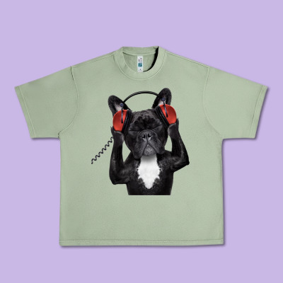 French Bulldog Dj Style Urban Heavy Tee Designed By Artisfamous