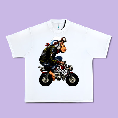 Monkey Bike Cartoon Urban Heavy Tee Designed By Artisfamous