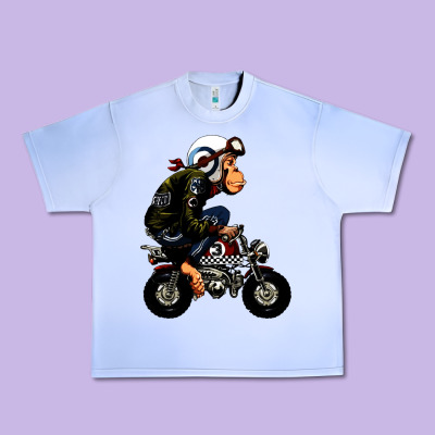 Monkey Bike Cartoon Urban Heavy Tee Designed By Artisfamous