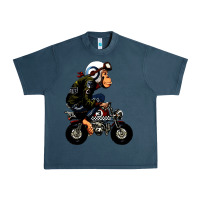 Midnight Navy monkey bike cartoon Urban Heavy Tee - artisFamous