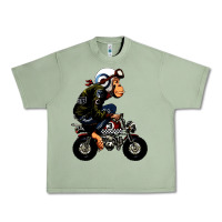Oil Green monkey bike cartoon Urban Heavy Tee - artisFamous