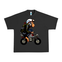 Pigment Black monkey bike cartoon Urban Heavy Tee - artisFamous
