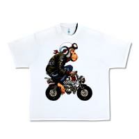 White monkey bike cartoon Urban Heavy Tee - artisFamous