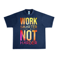 Navy work smarter not harder Urban Heavy Tee - artisFamous