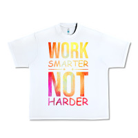 White work smarter not harder Urban Heavy Tee - artisFamous