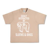Burro easily distracted by sloths and dogs funny sloth quote paw print Urban Heavy Tee - artisFamous