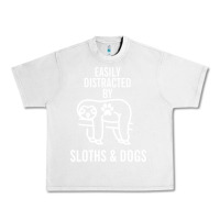 Lunar Rock easily distracted by sloths and dogs funny sloth quote paw print Urban Heavy Tee - artisFamous