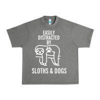 Tornado easily distracted by sloths and dogs funny sloth quote paw print Urban Heavy Tee - artisFamous