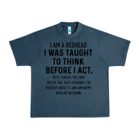 Midnight Navy i am a redhead i was taught to think Urban Heavy Tee - artisFamous