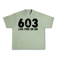 Oil Green live free or die 603 tree Urban Heavy Tee - artisFamous