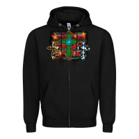 Black cross leopard cowhide glitter serape Zipper Hoodie - RanaPortraitStore
